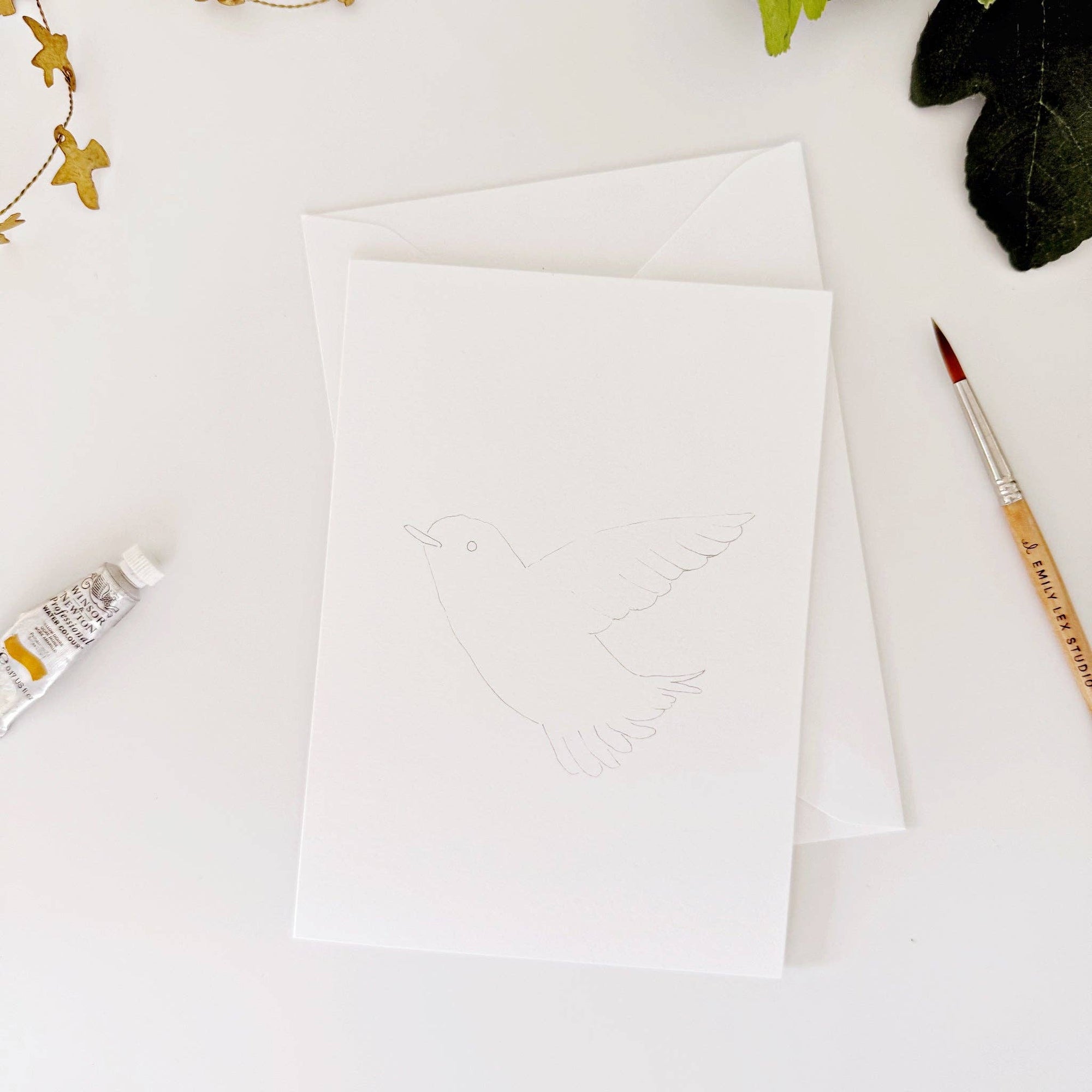Backyard birds paintable watercolor notecard set