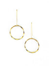 Full Moon Drop Earrings - Brass