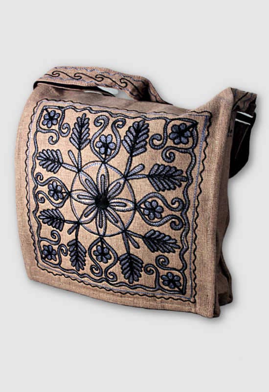 Handcrafted, Cotton Embroidered Mandala Crossbody Flap Bag