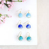 Marbled Glass Drop Earrings (Teal)