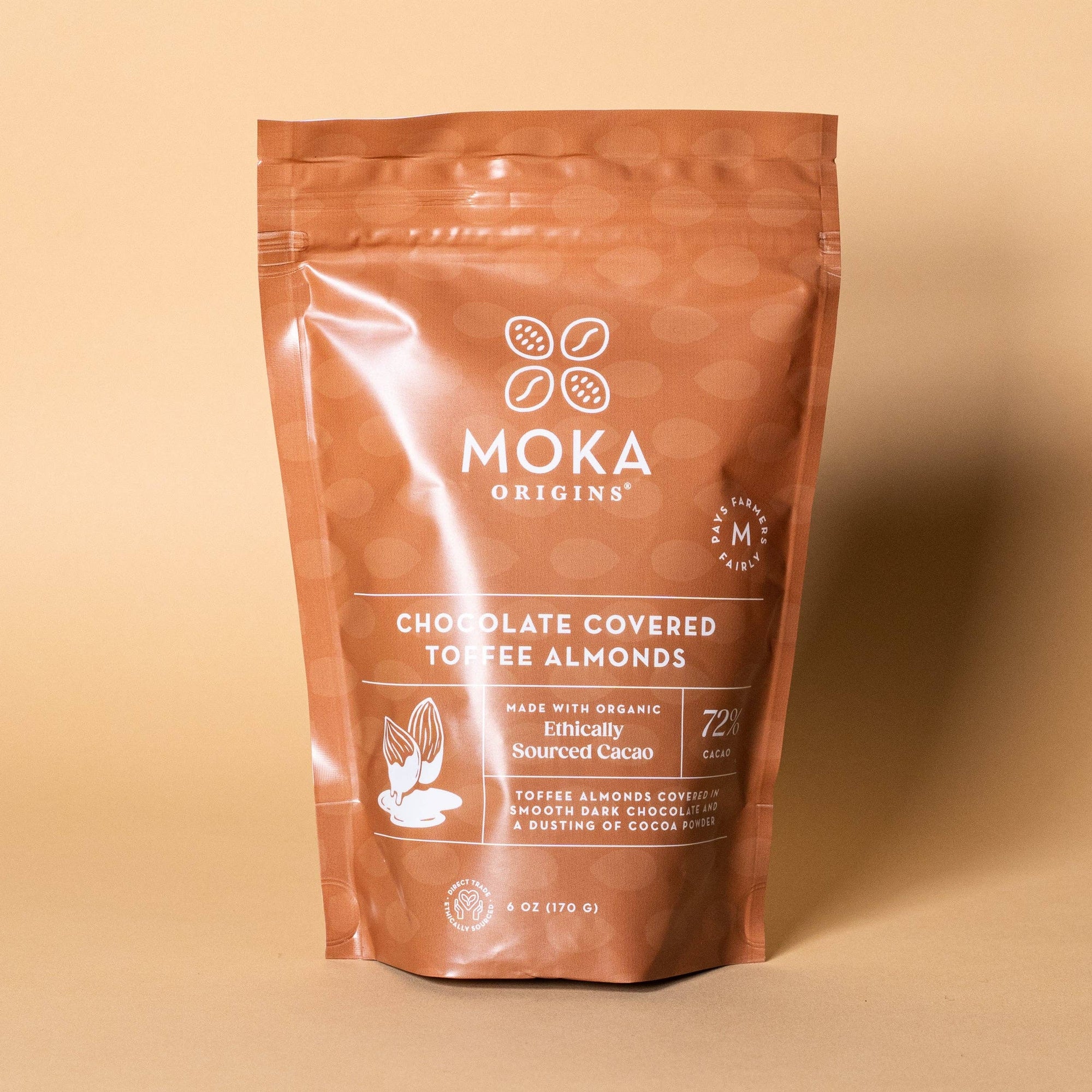 Organic Dark Chocolate Covered Toffee Almonds (6oz)