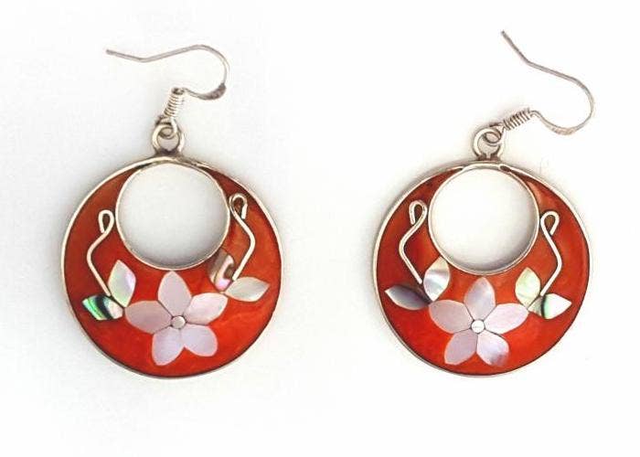 Widest Variety of Mexican Mosaic Inlaid Handcrafted Earrings