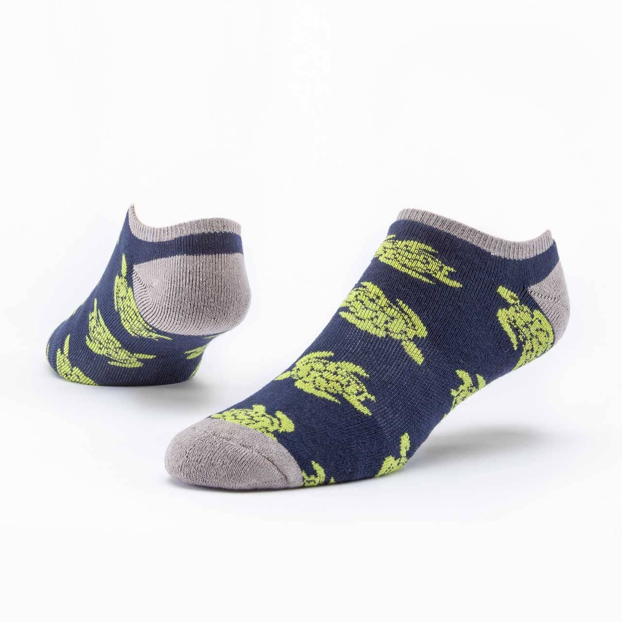 Organic Cotton Turtles Navy Footie Socks