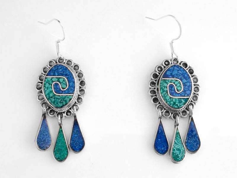 Widest Variety of Mexican Mosaic Inlaid Handcrafted Earrings