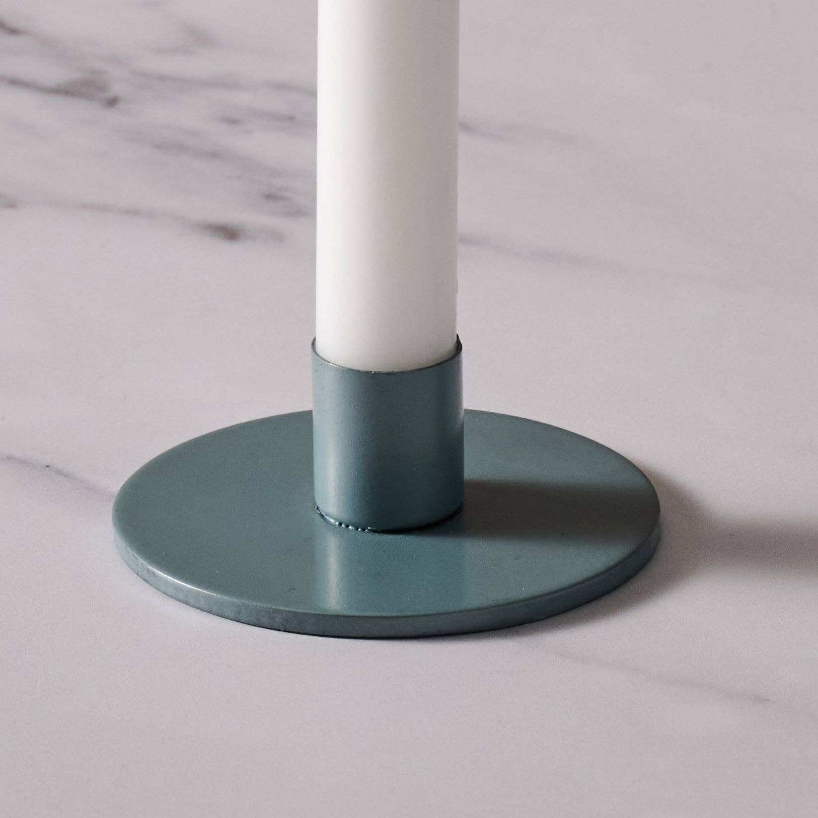 Kasi Round Taper Candle Holder - Blue/Gray