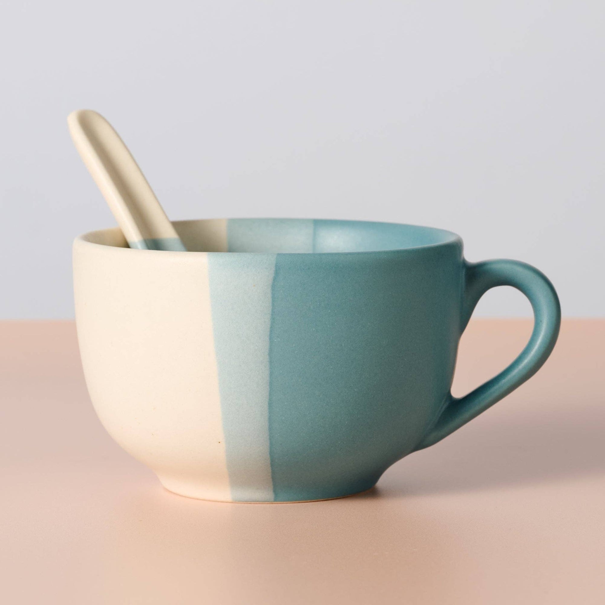 Pheeka Striped Jumbo Mug with Spoon