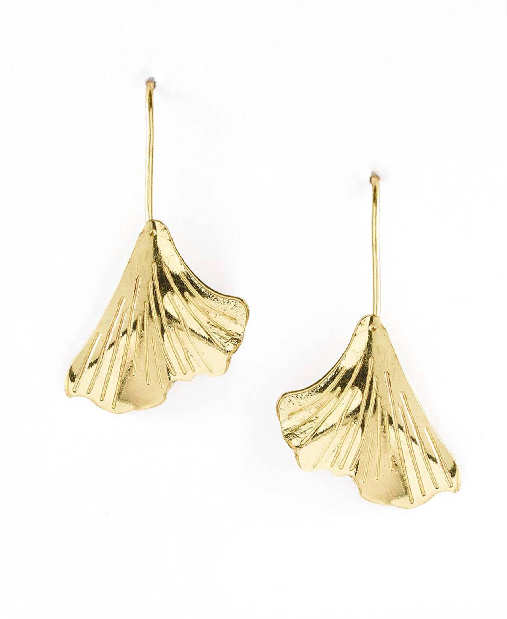 Sayuri Ginkgo Leaf Drop Earring - Gold