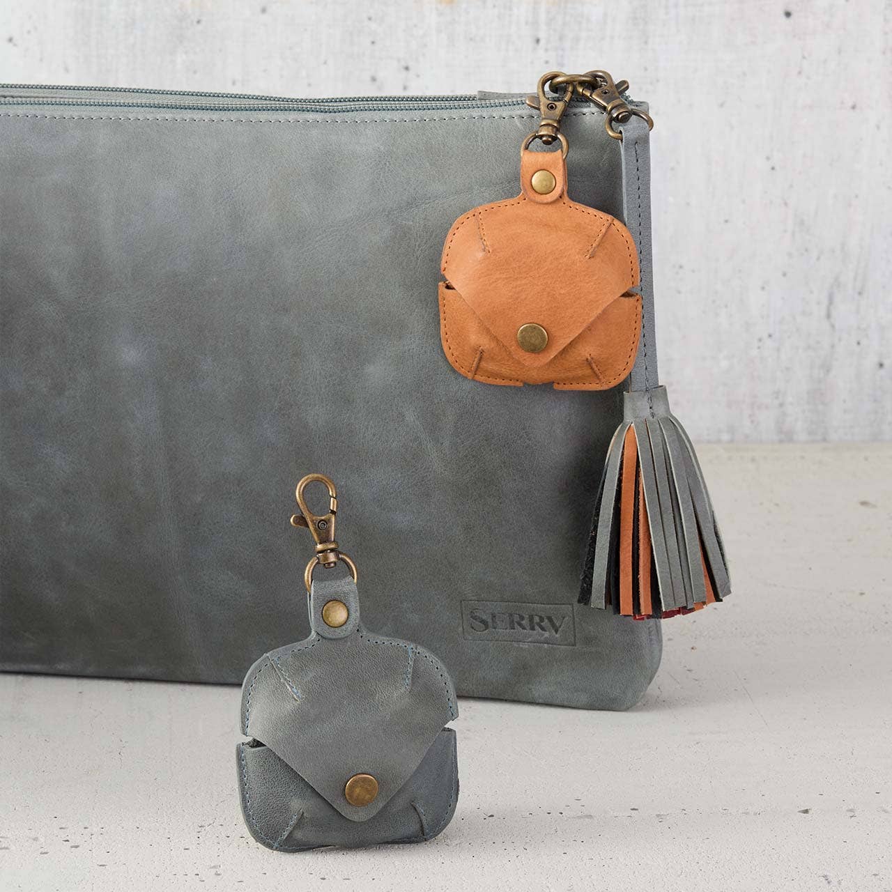Mist Leather Earbud Case