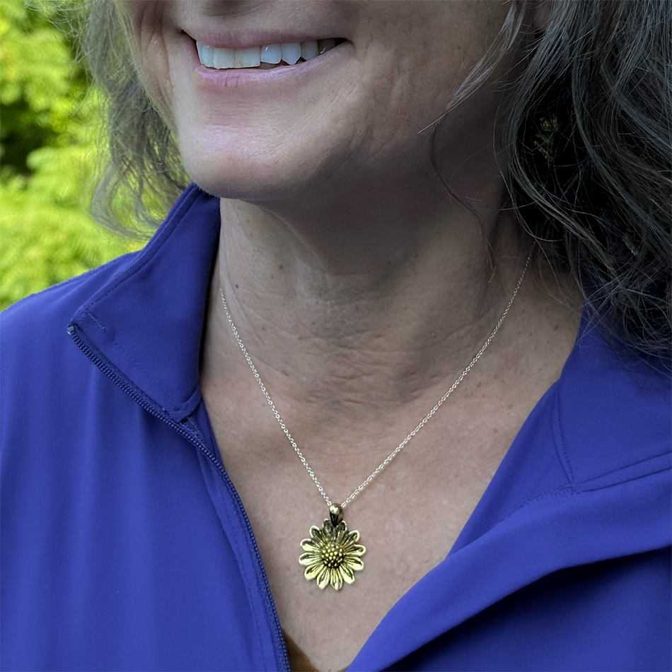 Eternal Sunflower Necklace - Brass, Indonesia