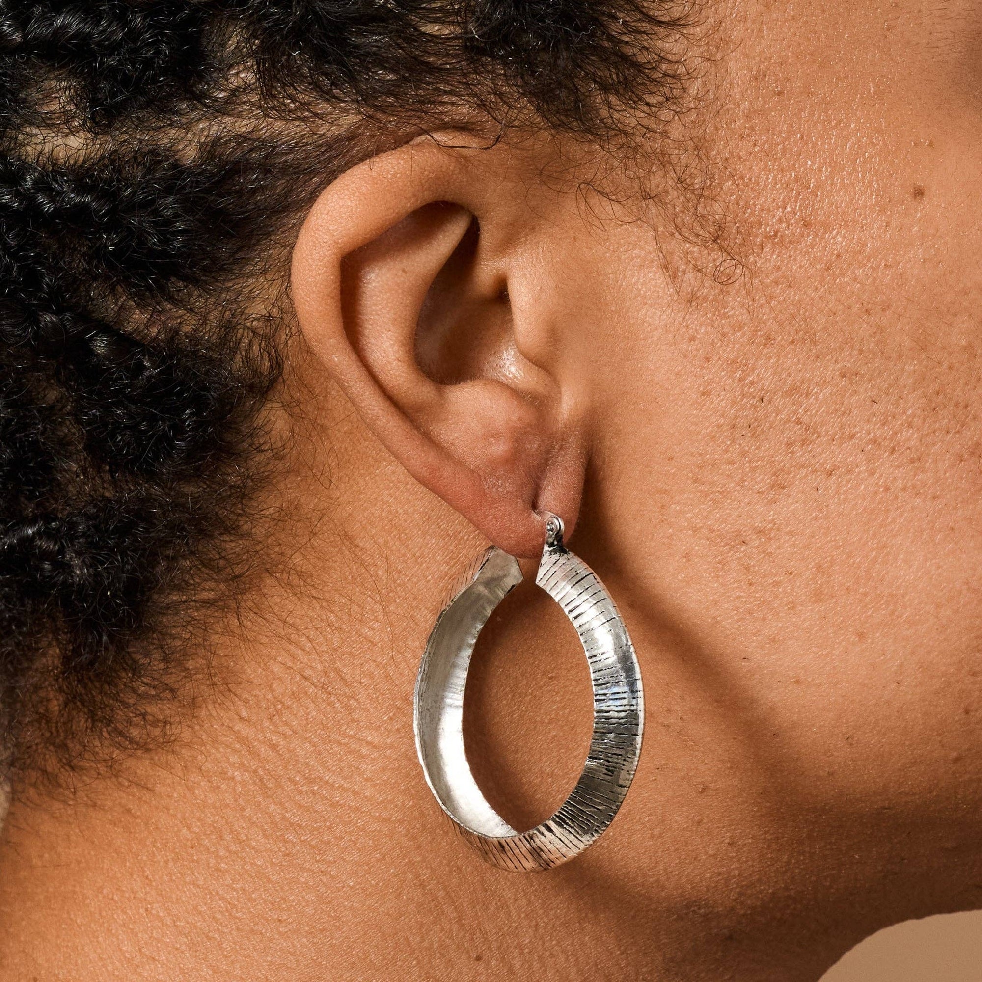 Mira Etched Hoop Earrings
