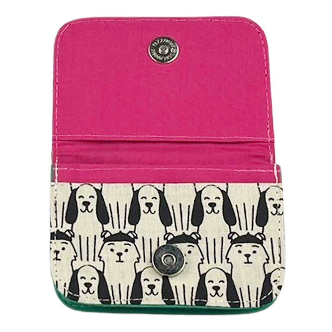 Canvas Card Holder - Mini Wallet - Dog Prints