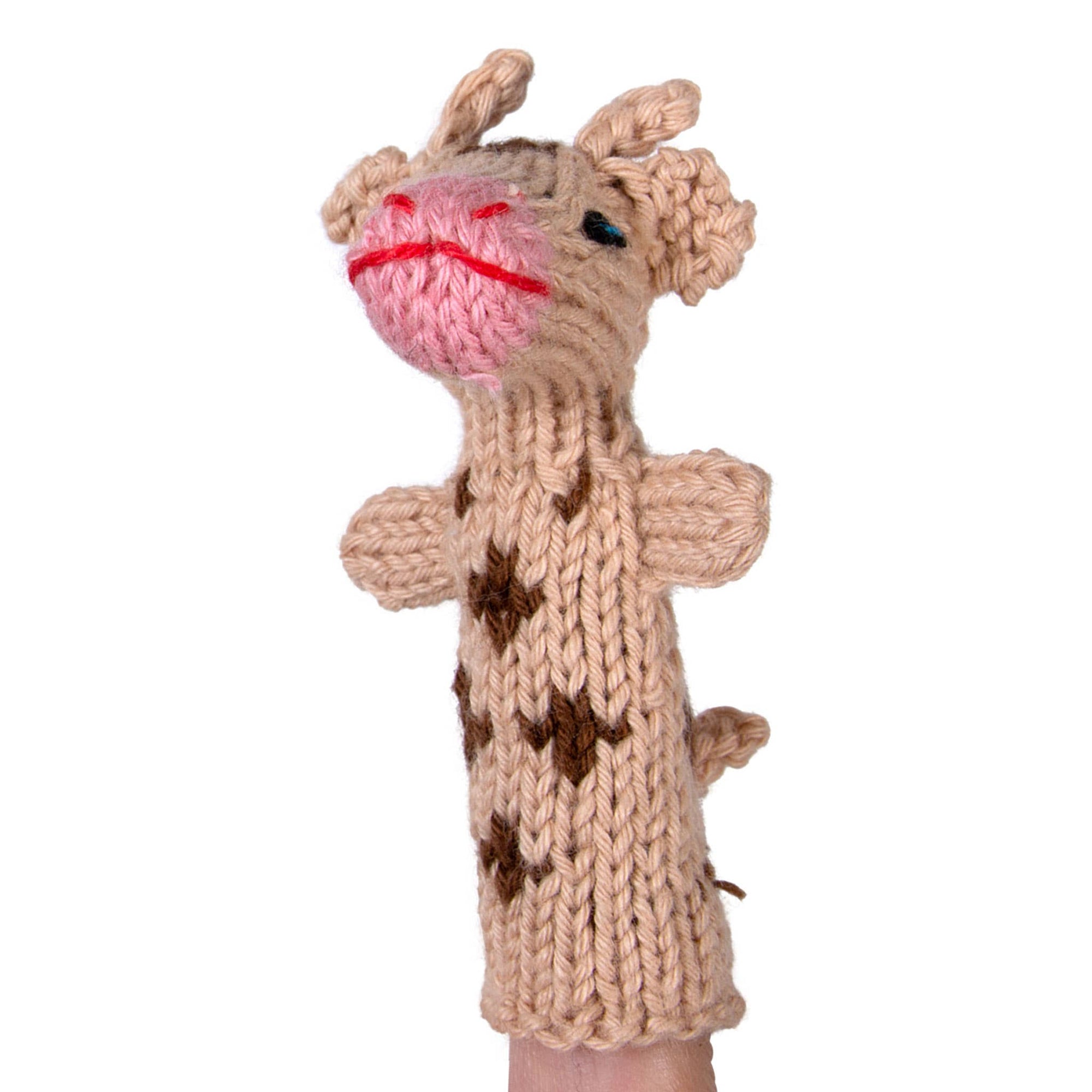 Cow Finger Puppet in Organic Cotton Natural Toy