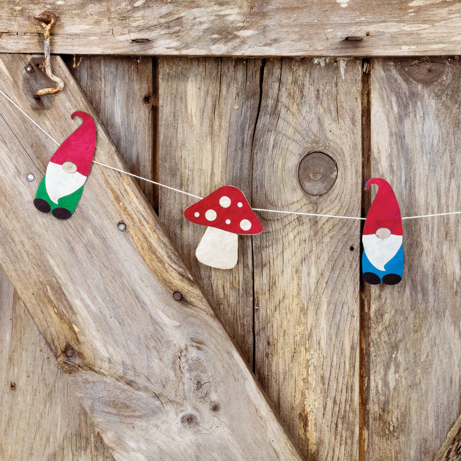 Gnome &amp; Mushroom Eco-Paper Garland