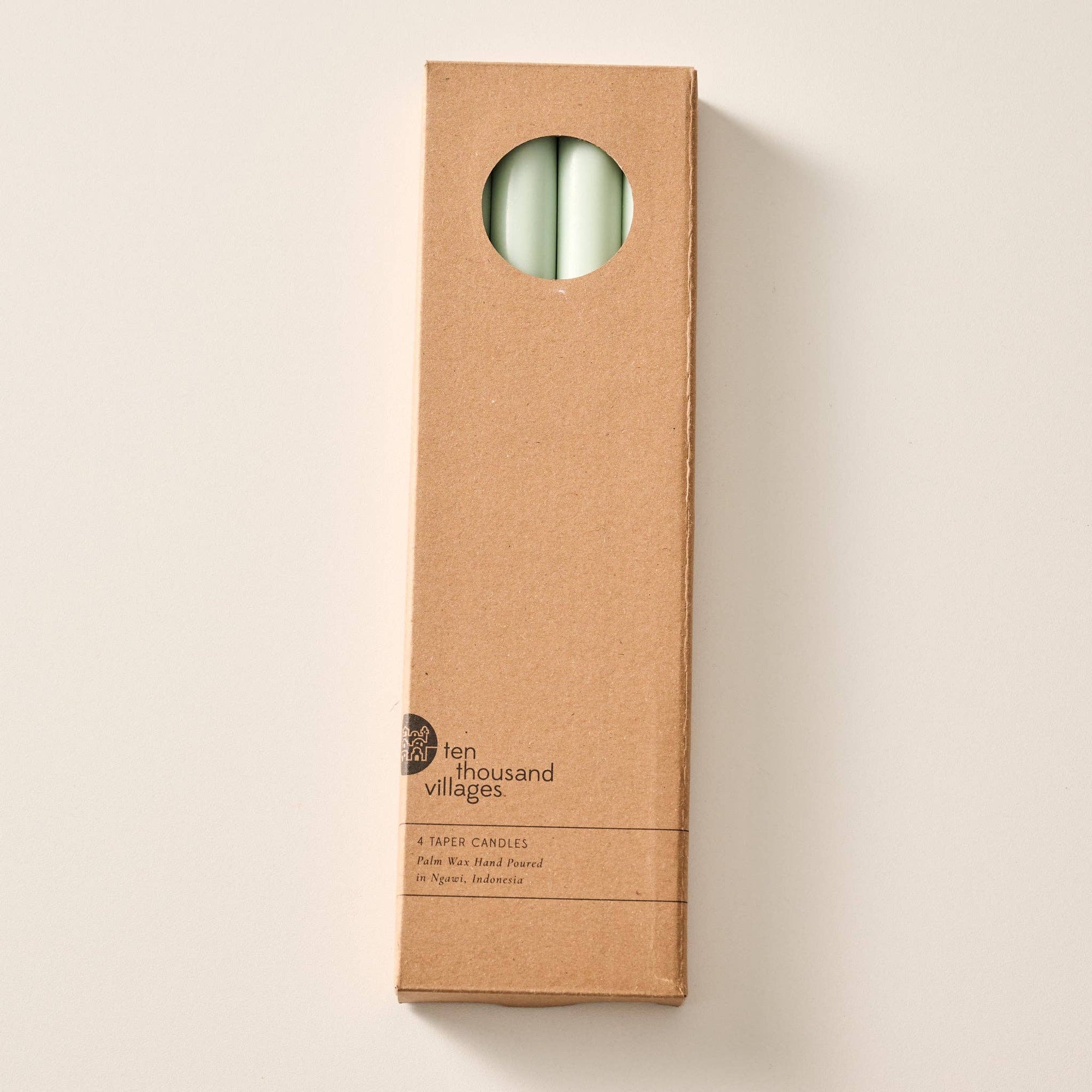 Anget Sage Palm Wax Taper Candles - Set of 4
