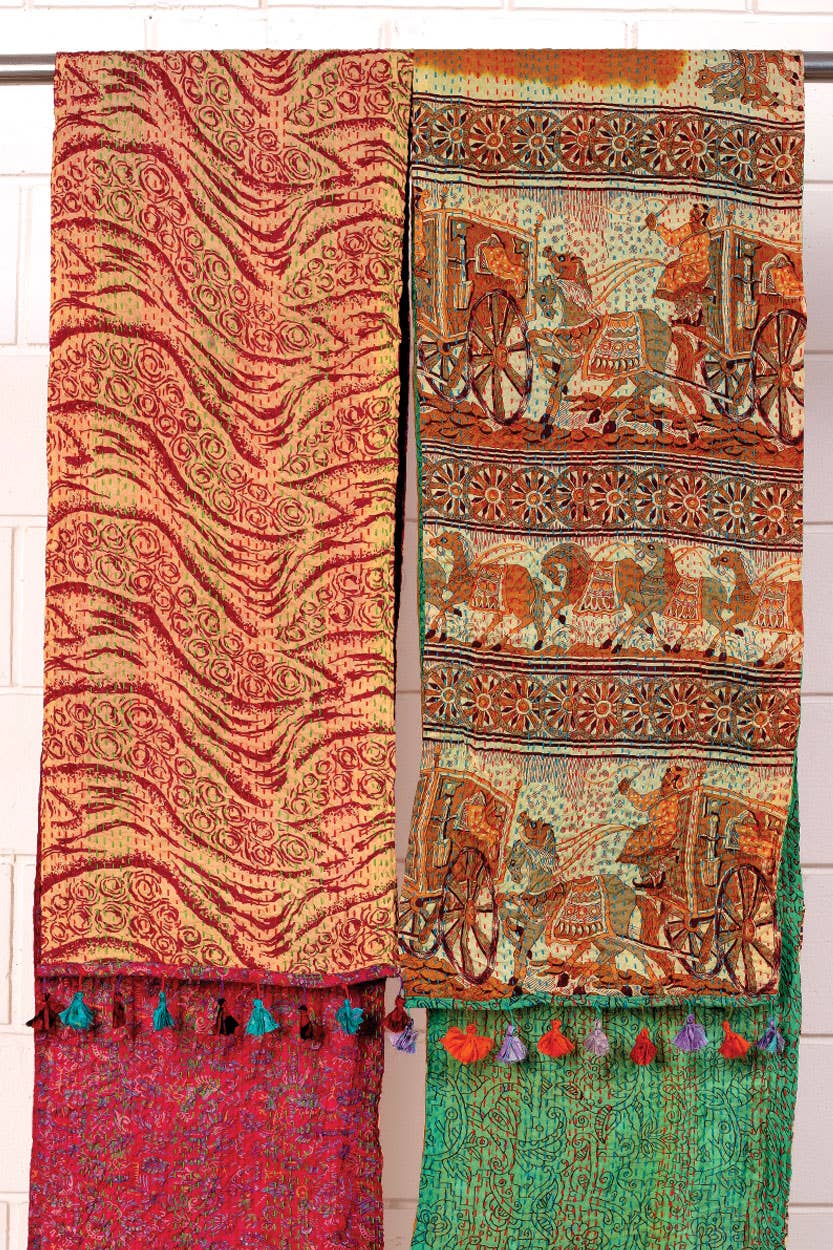 Kantha Silk Sari Scarves