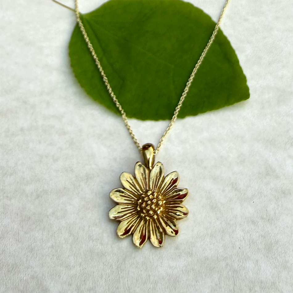 Eternal Sunflower Necklace - Brass, Indonesia