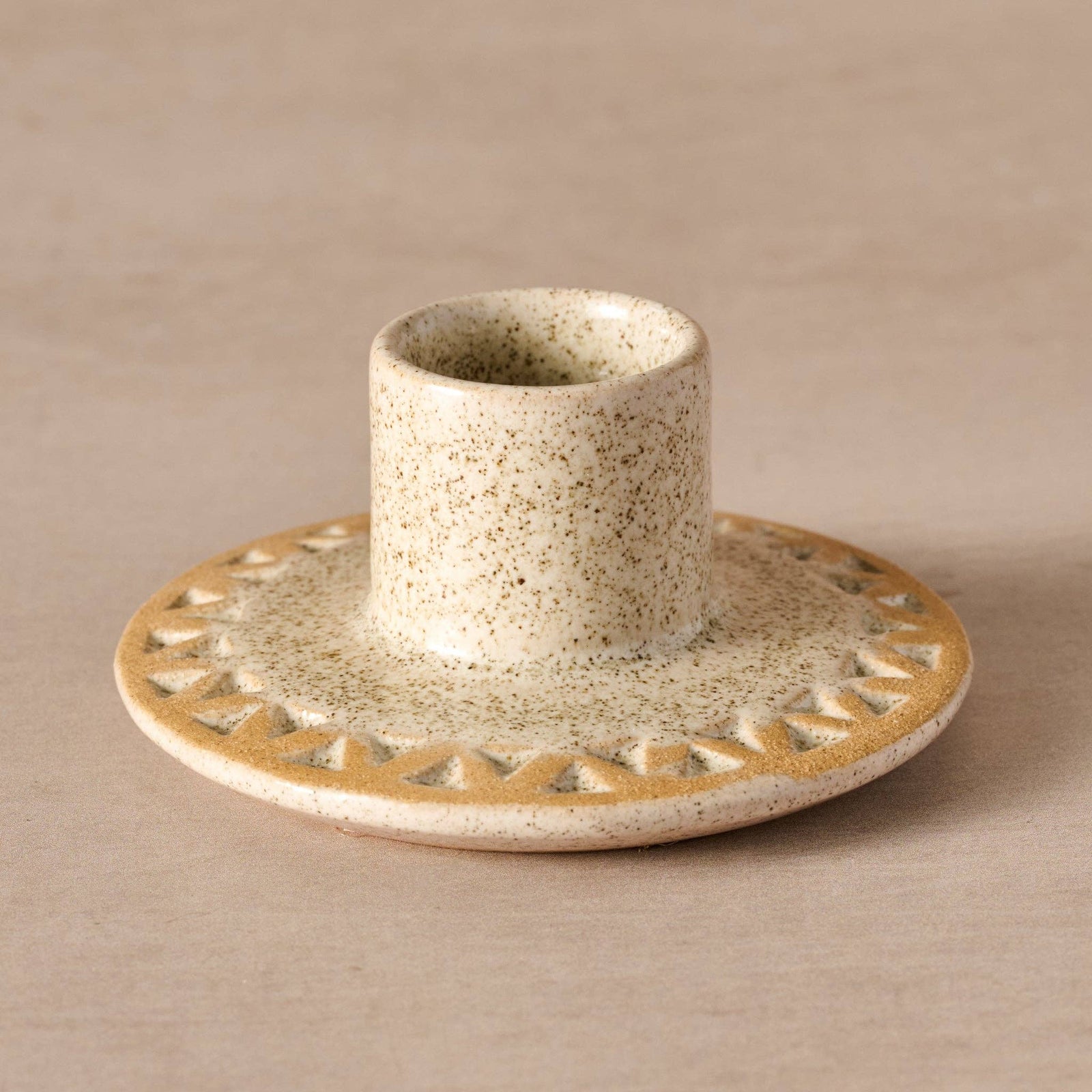 Tidal Etched Ceramic Taper Candle Holder