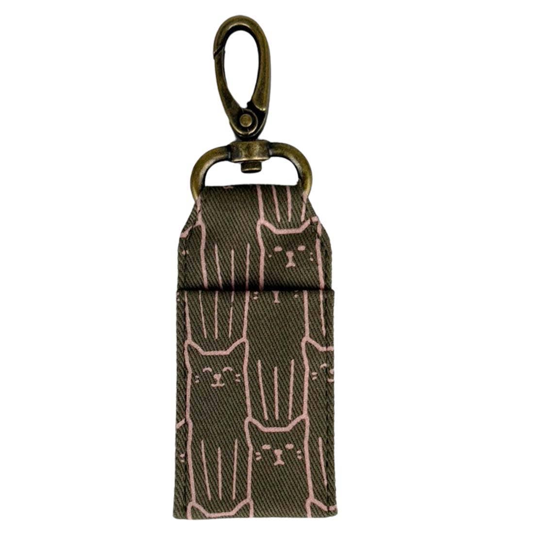 Lip Balm Bag - Cat Prints - Lipstick Clip