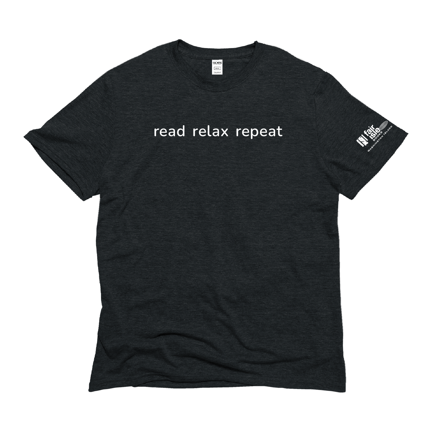 read relax repeat charcoal tee classic crew or v neck - unisex triblend