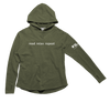 read relax repeat olive weekender fleece = ladies sizing