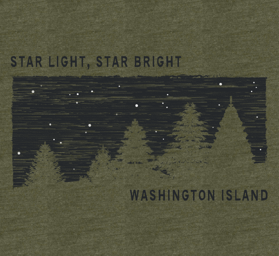 Star Light, Star Bright Washington Island Short Sleeve Tee Olive &amp;  Navy - Unisex Triblend (IS)