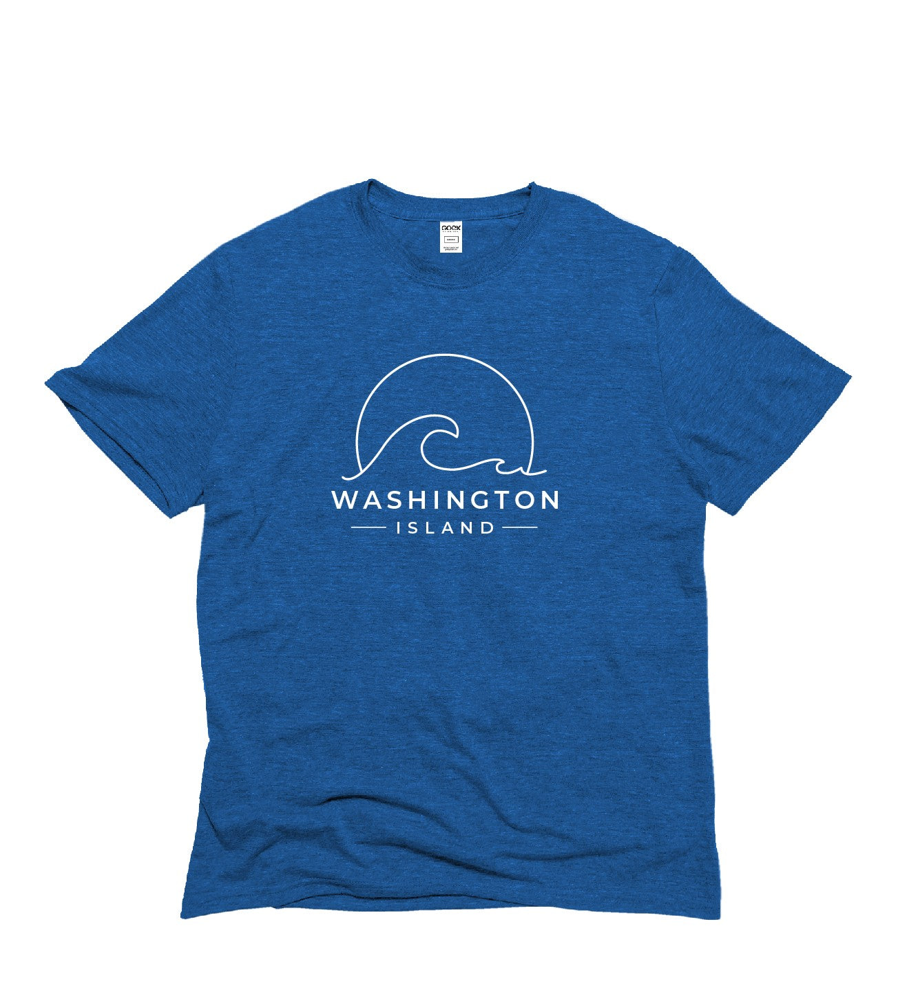 Island Wave Tee, royal or navy heather short sleeve unisex triblend