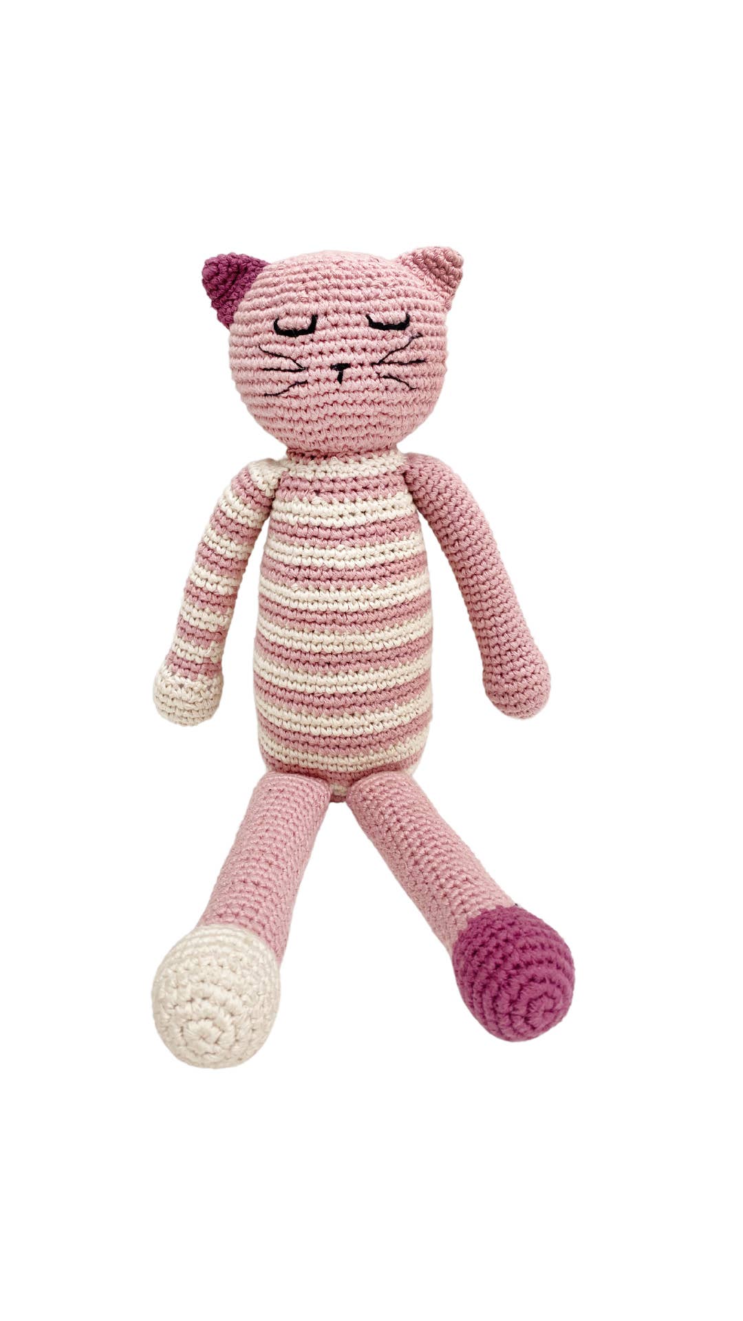 HandmadeSleeping Kitten Plush Toy | Organic Cotton Crochet