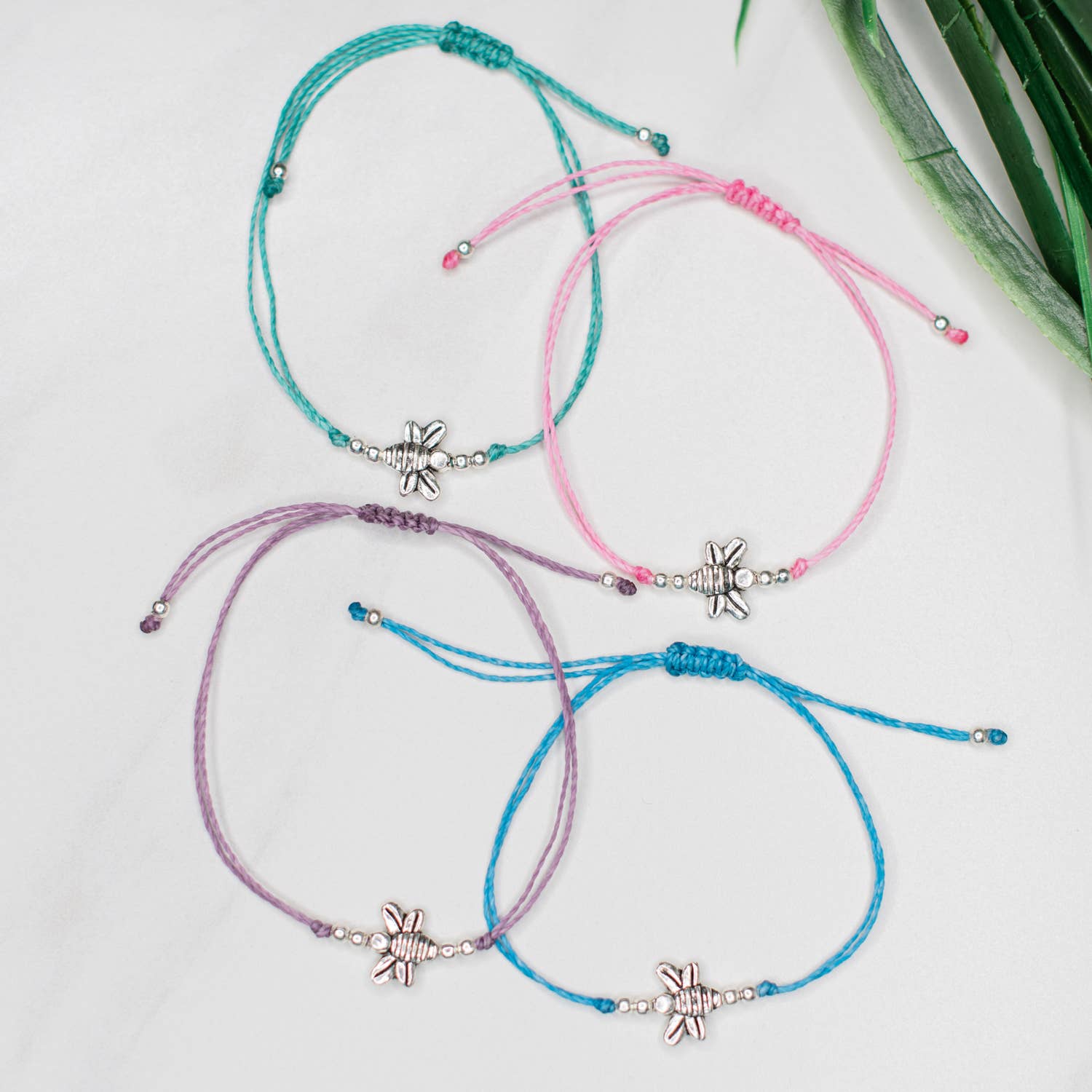 Bee String Charm Bracelet
