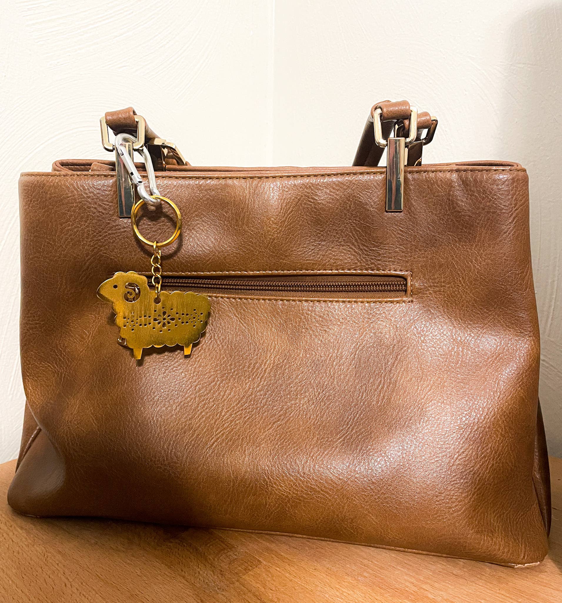 Gold Sheep Keychain