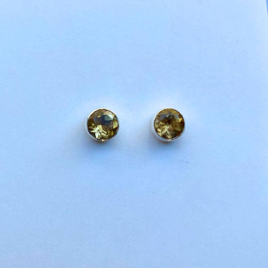 Handcrafted Sterling Silver Gemstone Stud Earrings