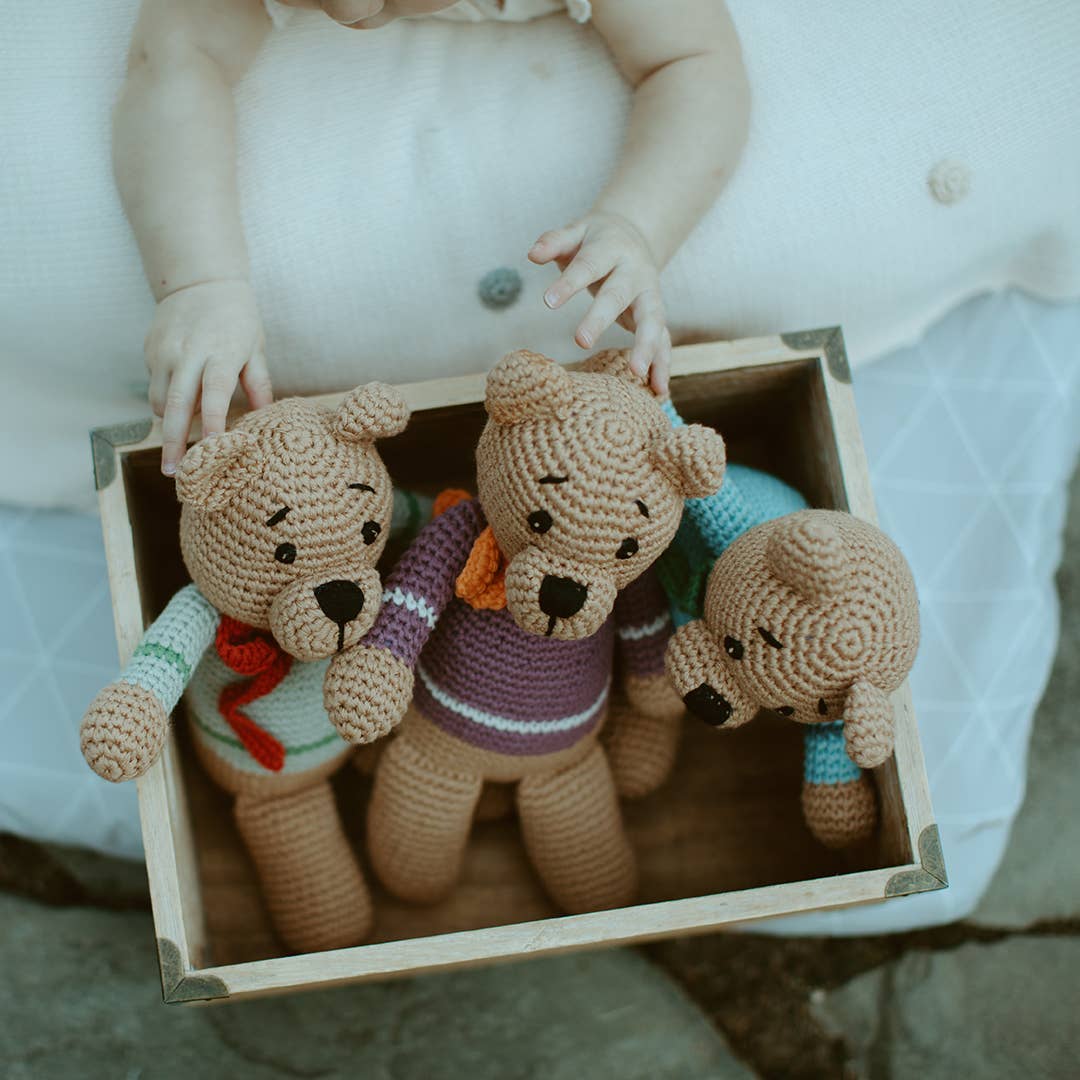 Handcrafted Velvety Boho Teddy Bears – Teal, Blue &amp; Purple