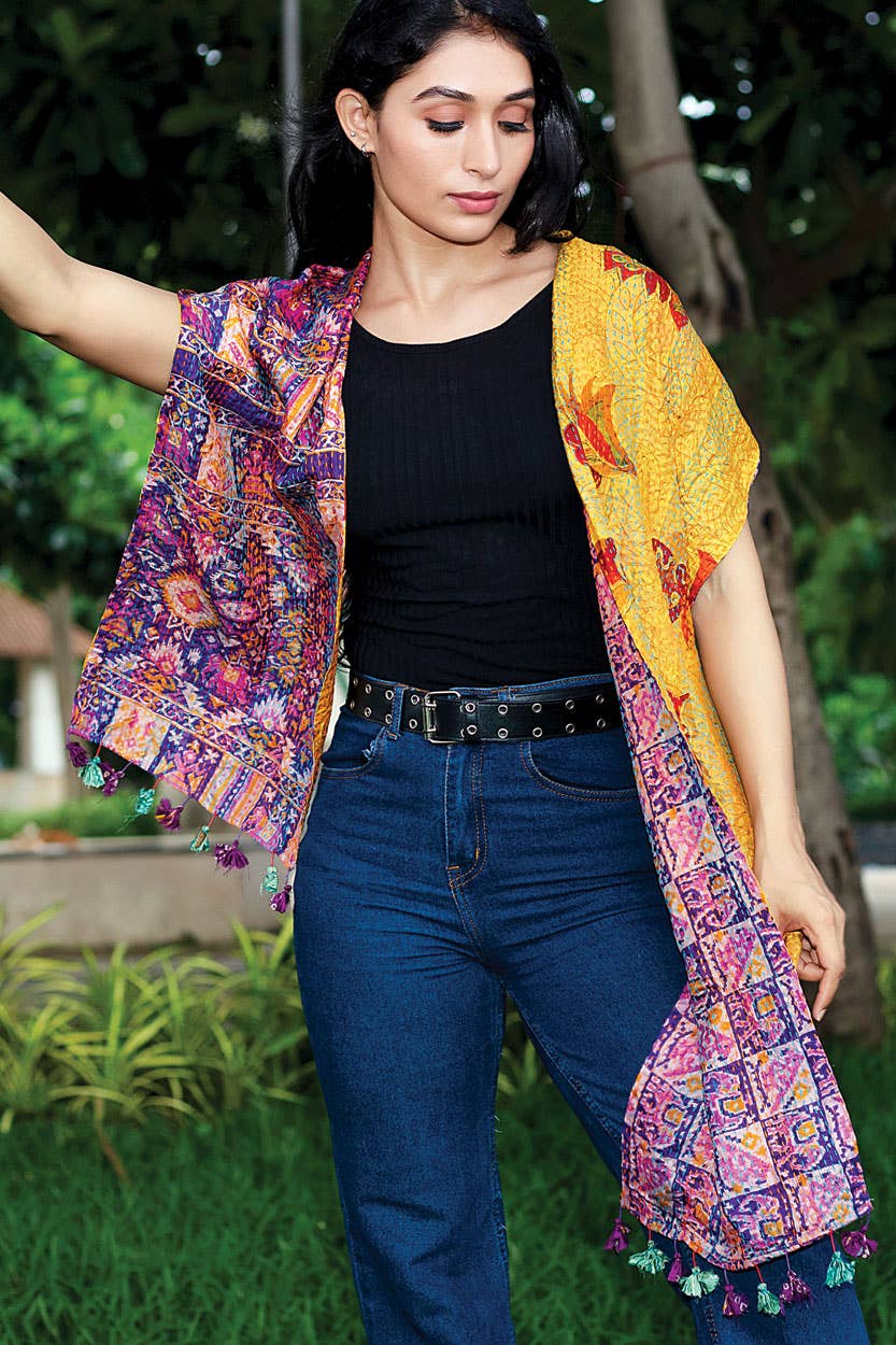 Kantha Silk Sari Scarves
