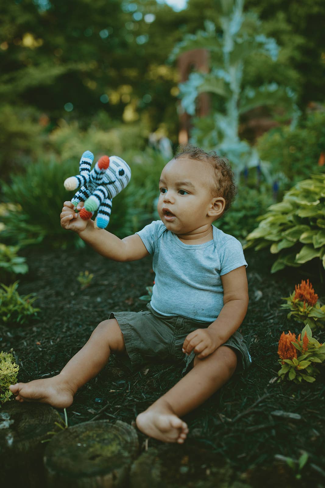 Plush Ocean Toy -  Black and White Octopus