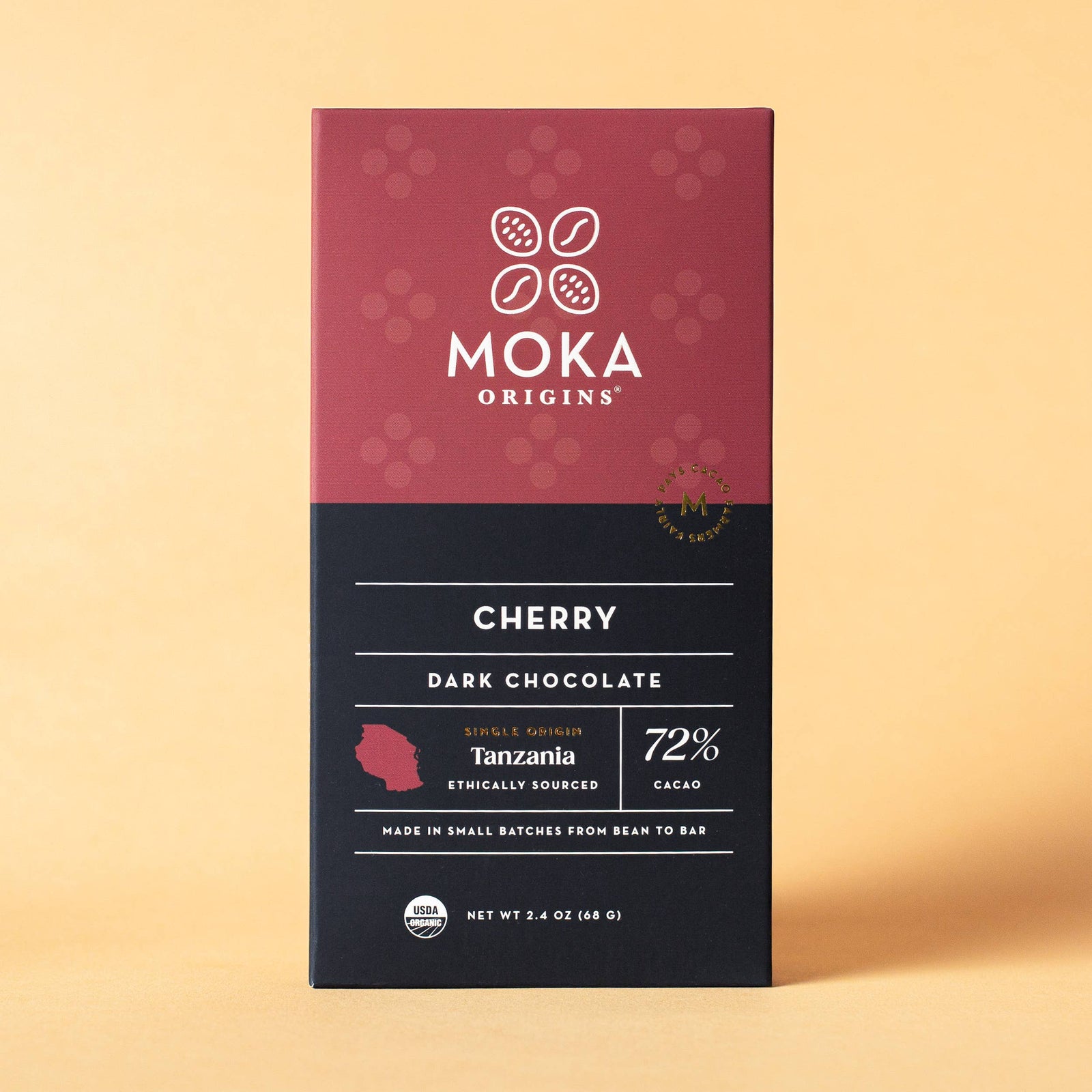 Organic Dark Chocolate Bar – Cherry (72%)