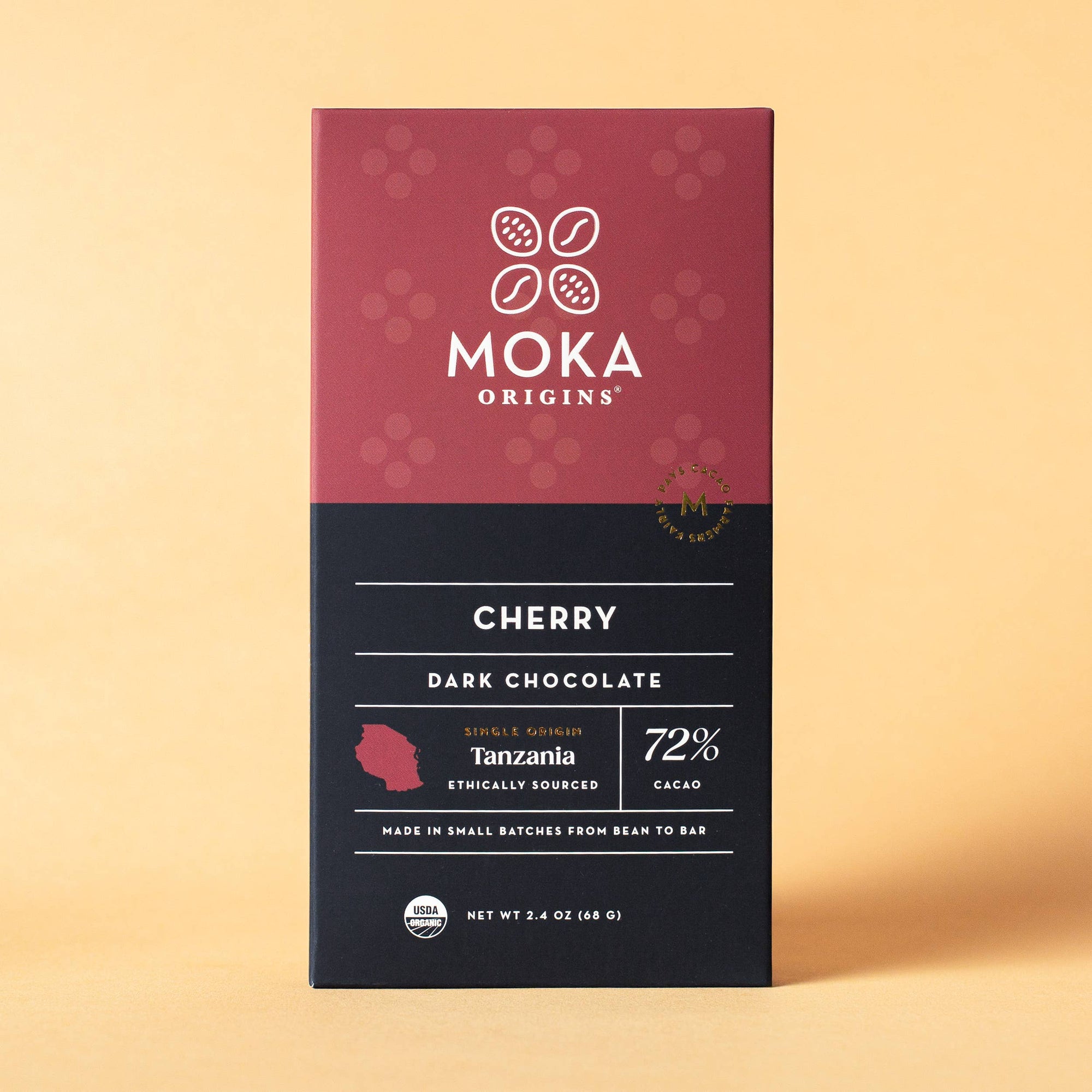 Organic Dark Chocolate Bar – Cherry (72%)