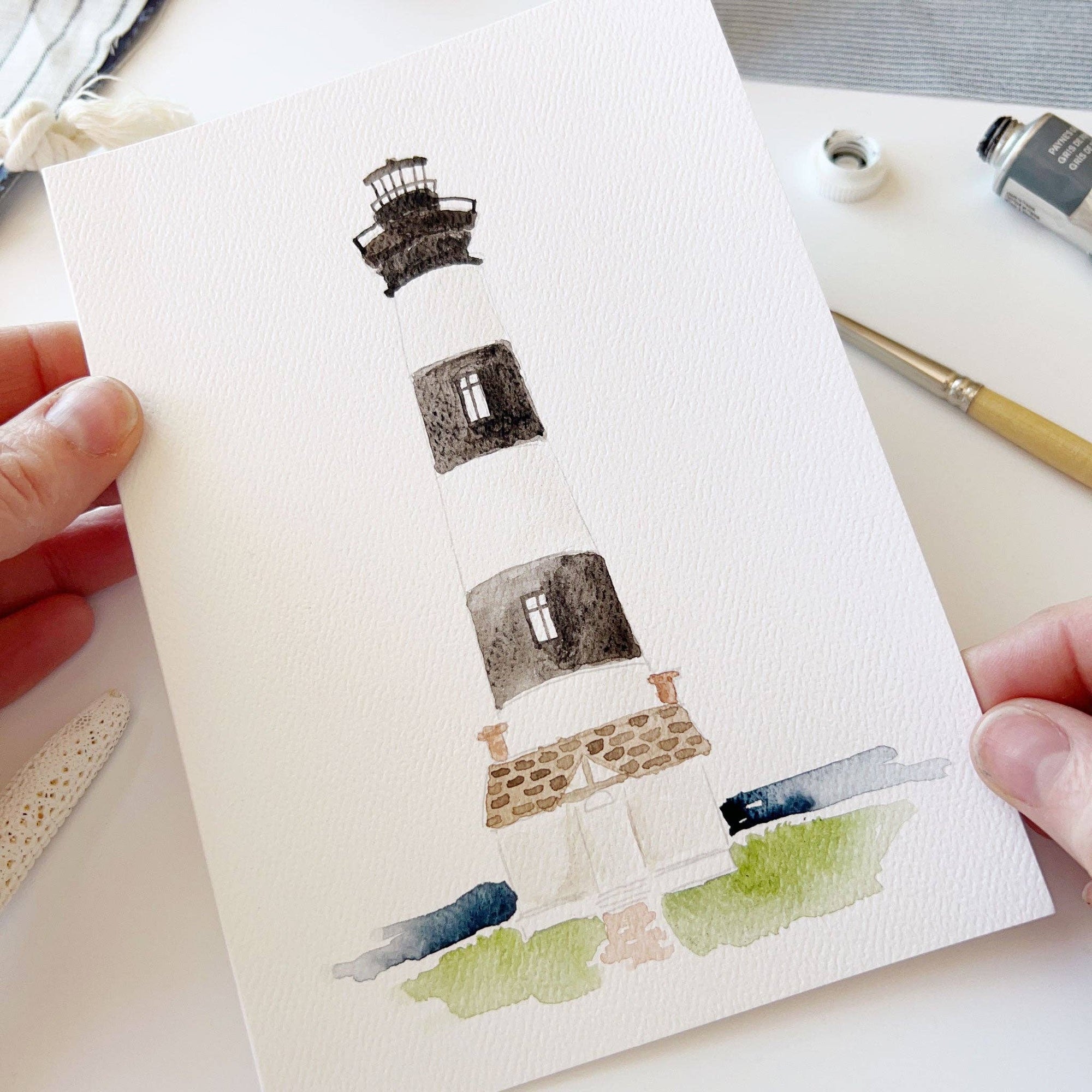 Seaside paintable watercolor notecard set