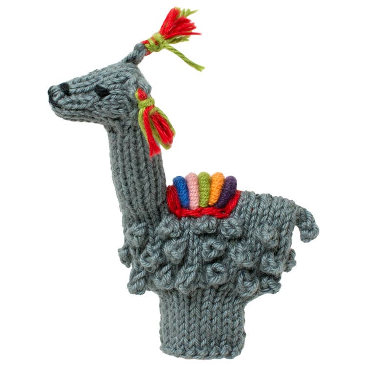 Llama - Organic Cotton Finger Puppet - Stocking Stuffer