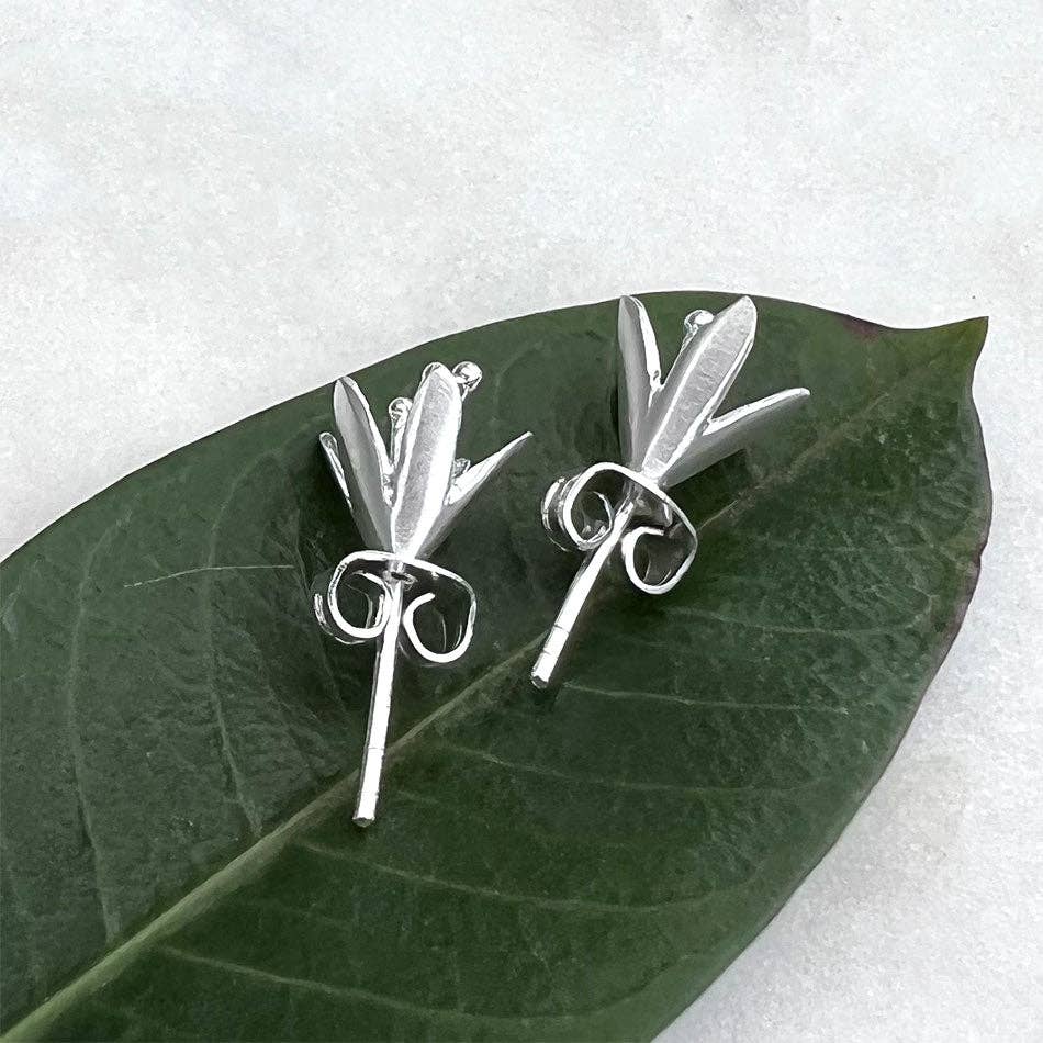 Flower Bud Studs - Sterling Silver, Indonesia