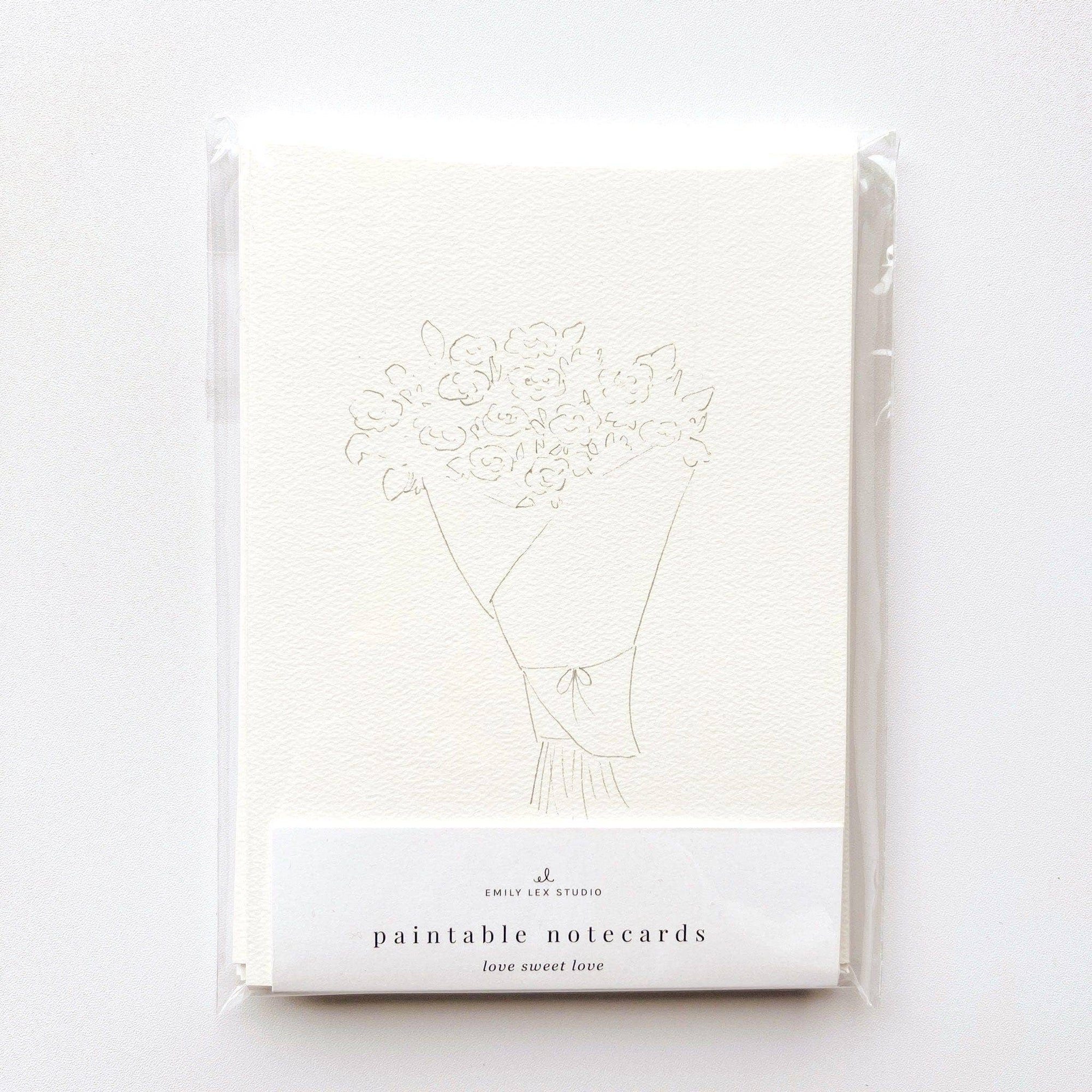 Love sweet love paintable watercolor notecard set