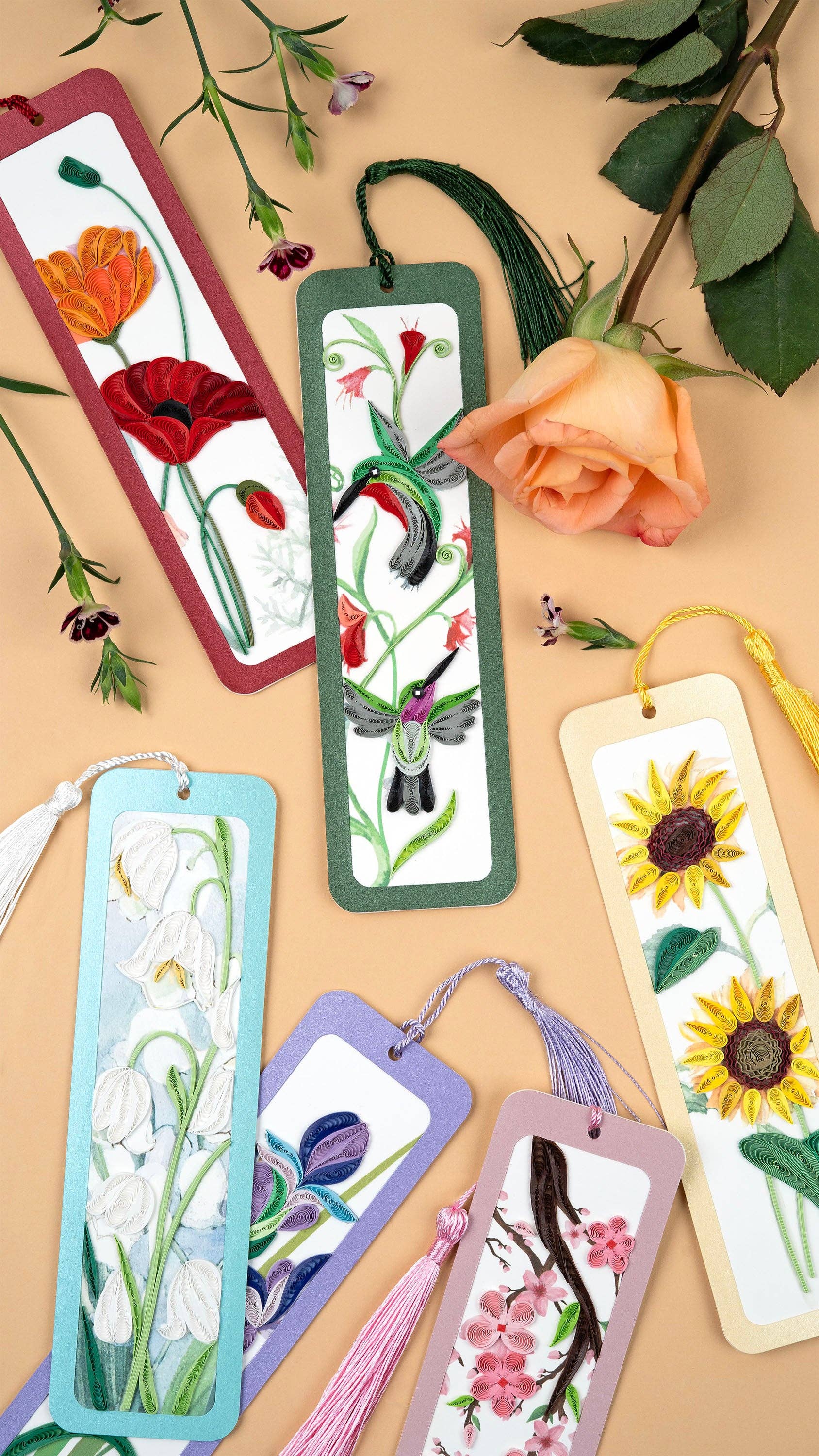 Handmade Quilled Paper Lily of the Valley Bookmark