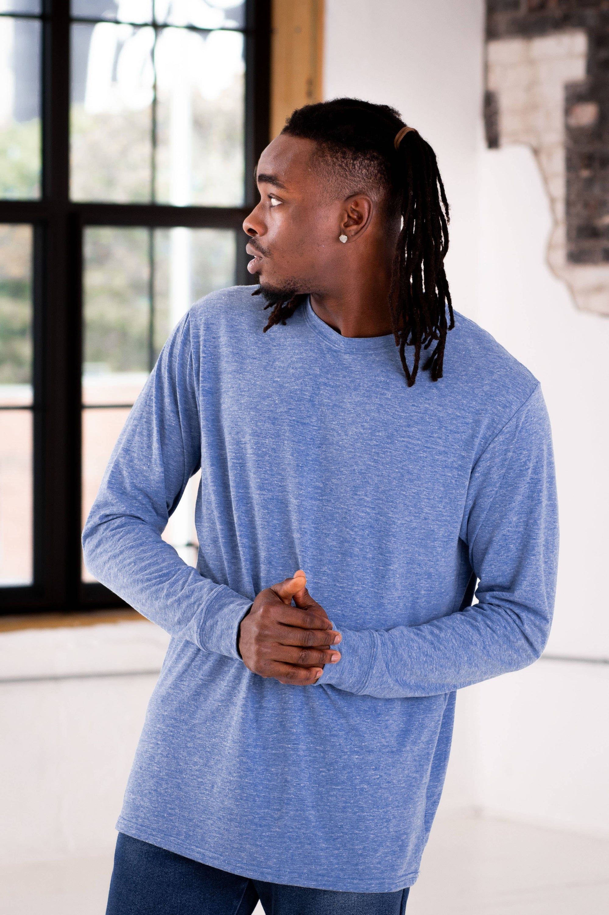 Unisex Triblend Long Sleeve Tee wander charcoal