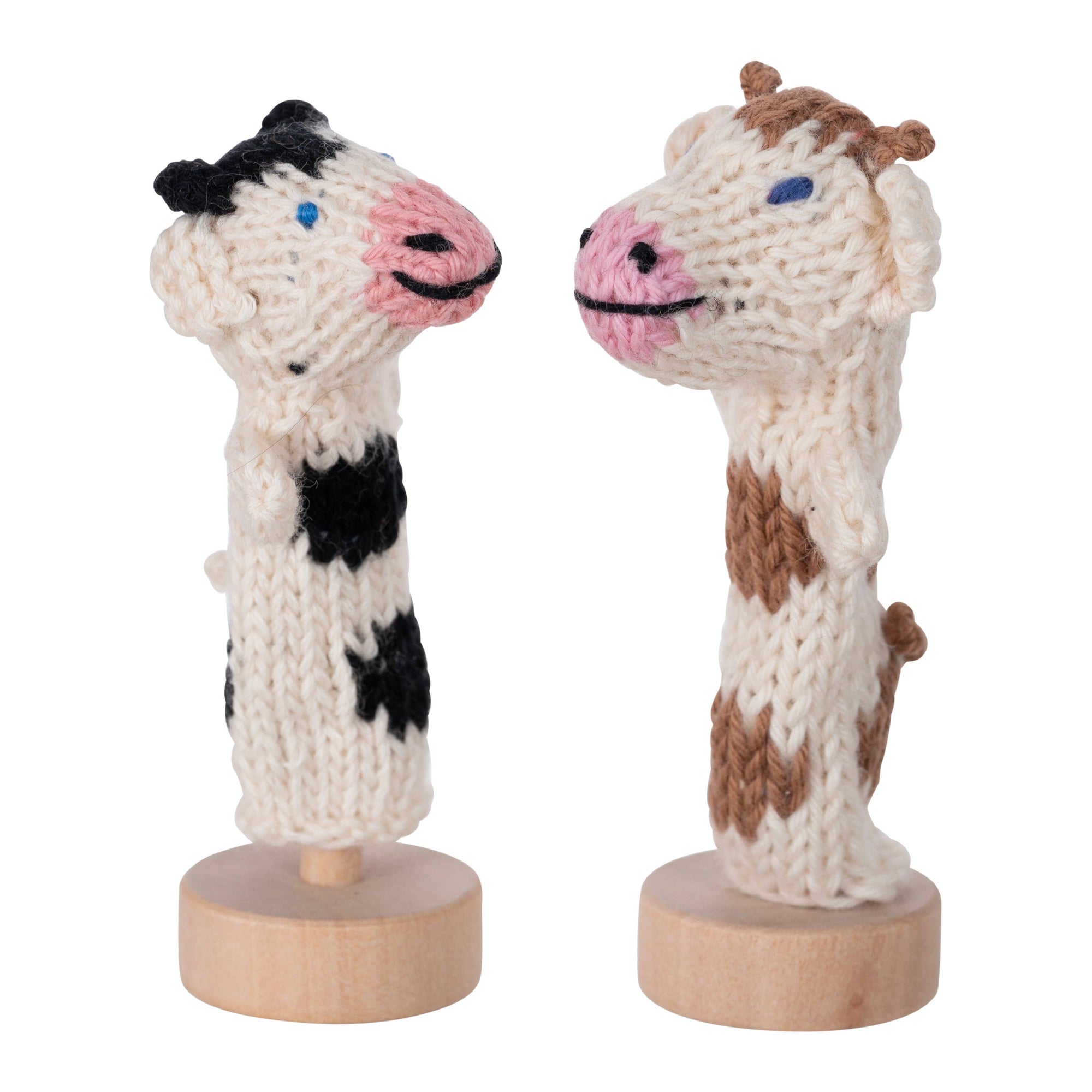 Cow Finger Puppet in Organic Cotton Natural Toy
