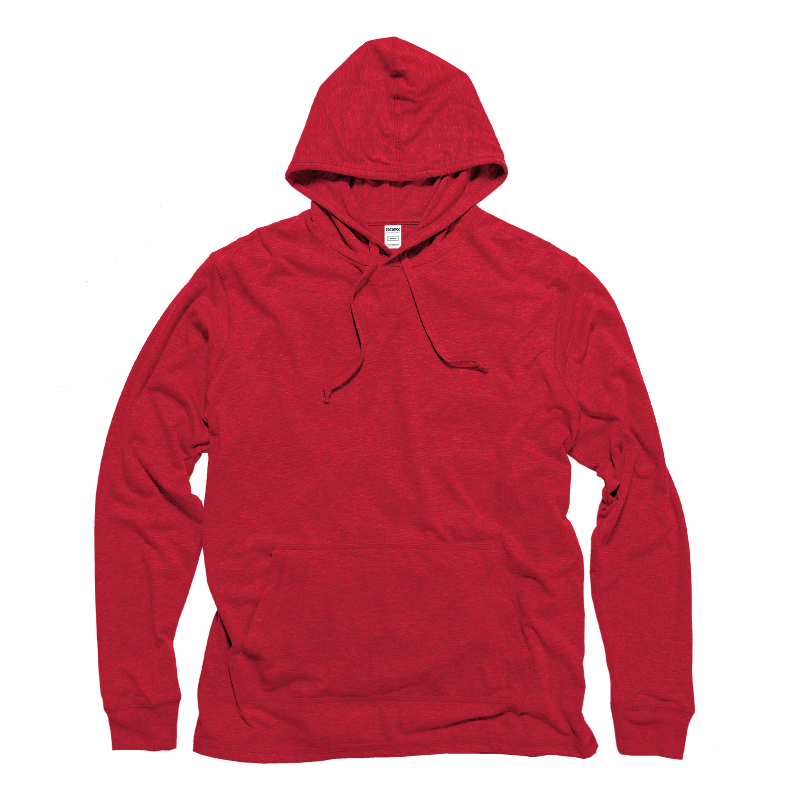 Unisex Hooded Long Sleeve Triblend Tee: Red / XS