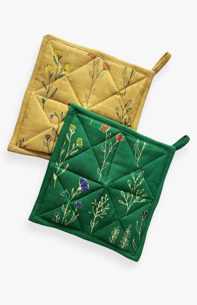 Floral Print Cotton Potholder