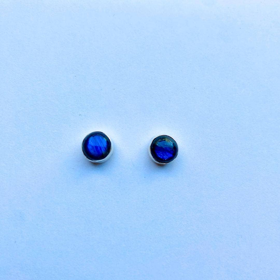 Handcrafted Sterling Silver Gemstone Stud Earrings
