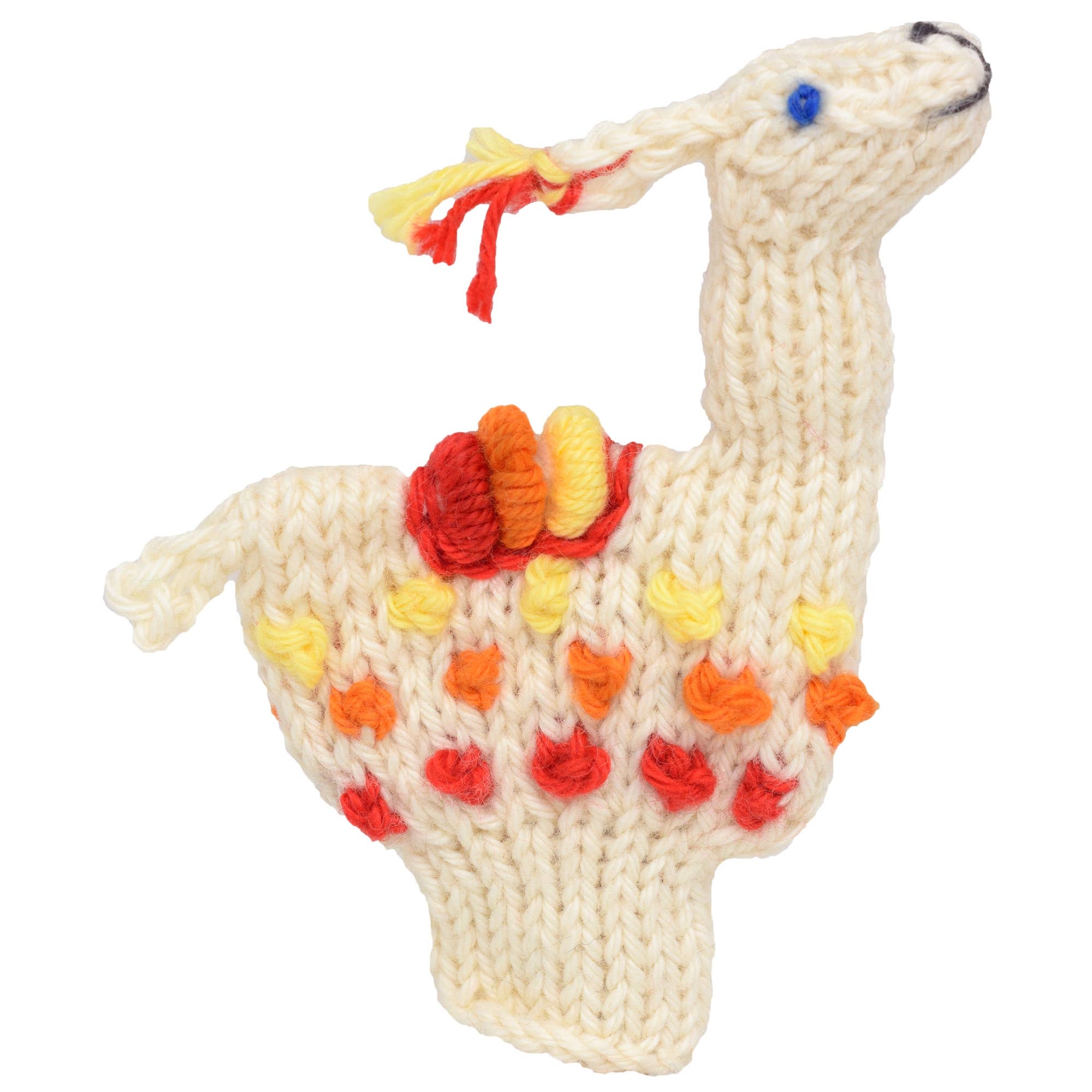 Llama - Organic Cotton Finger Puppet - Stocking Stuffer