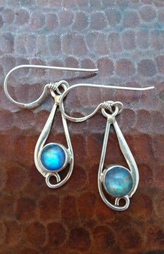Handcrafted Sterling Silver Gemstone Earrings-Nepal Jewelry