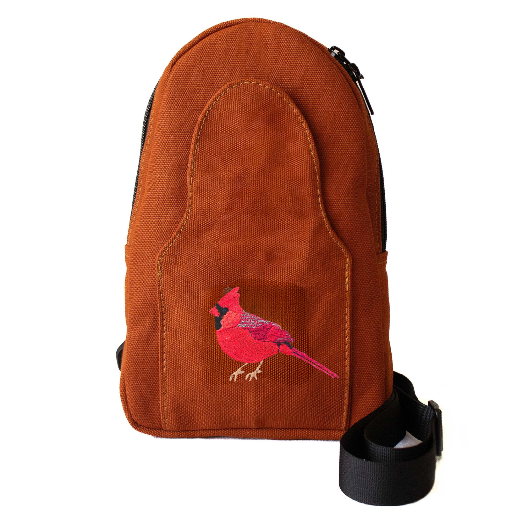 Embroidered Cardinal Sling Bag for Men and Women  - Buru