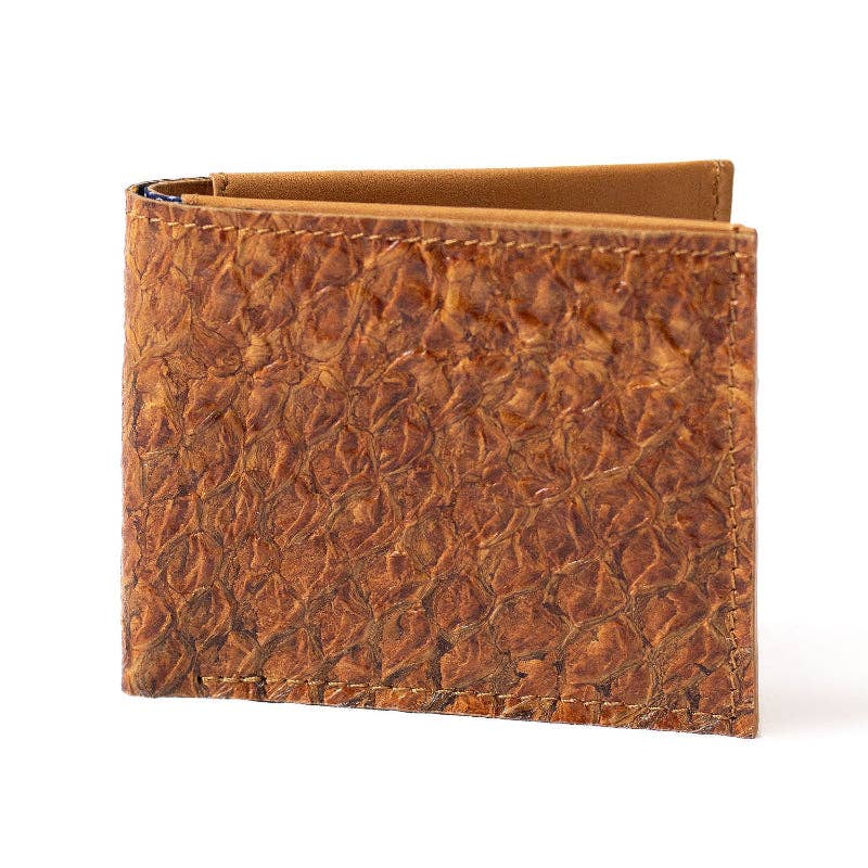 Men's Bifold Fish Wallets, Handmade Fish Skin Leather Wallet