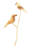 Bird Duo Natural Wooden Flower Stake